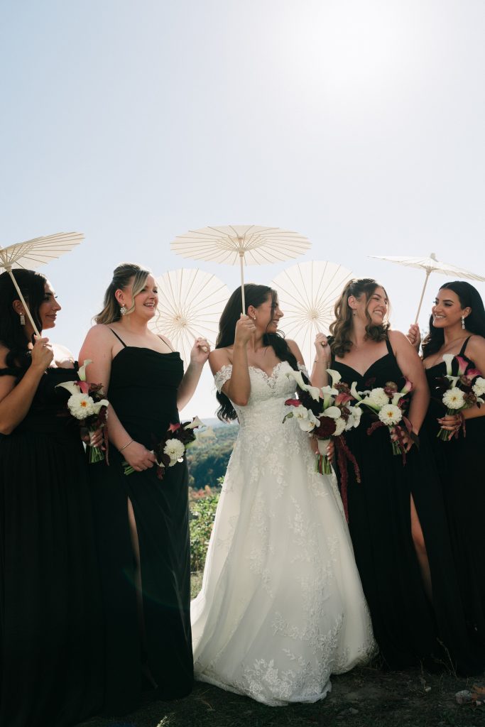 Bridesmaids in the sun