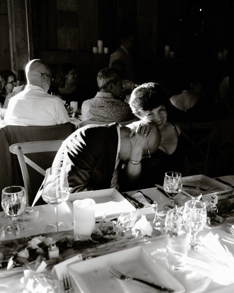 sweet moment with parents at wedding