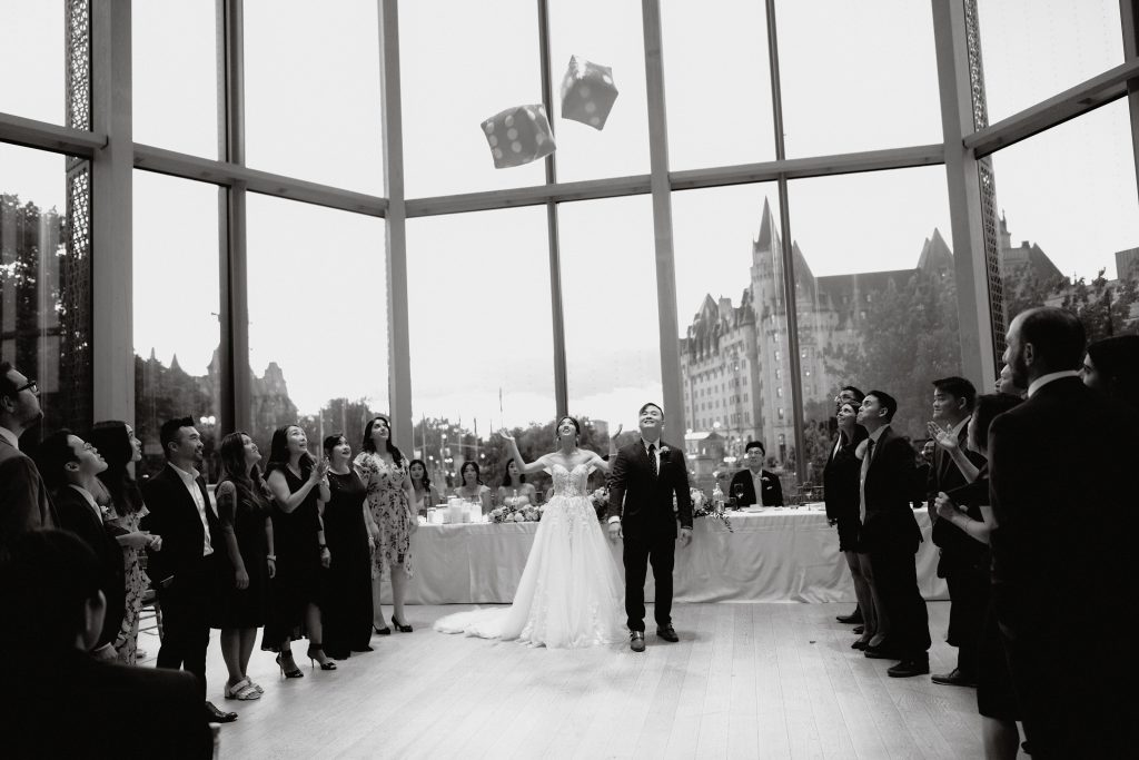 Games played with wedding attendees at reception