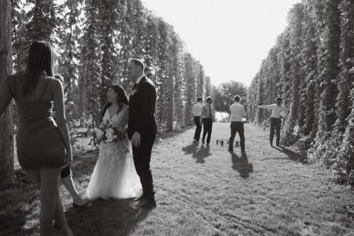 Elegant outdoor wedding in Pembroke at Stone Hedges Hopps Farm